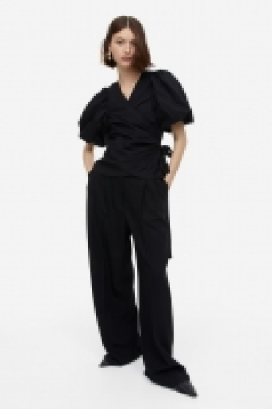 HM  Wickelbluse mit Ballonärmeln