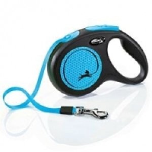 Qualipet  Flexi Rollleine New Neon Gurt Neonblau