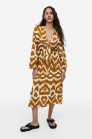HM  Kleid aus einer Leinenmischung mit Bindebändern