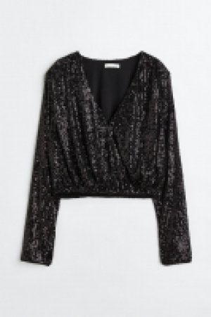 Wickelbluse mit Pailletten