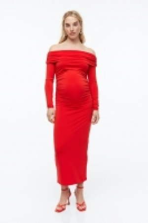 HM  MAMA Gerafftes schulterfreies Kleid