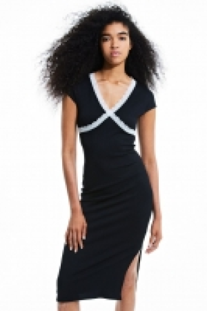 Geripptes Kleid mit Spitzenborten CHF 23.95