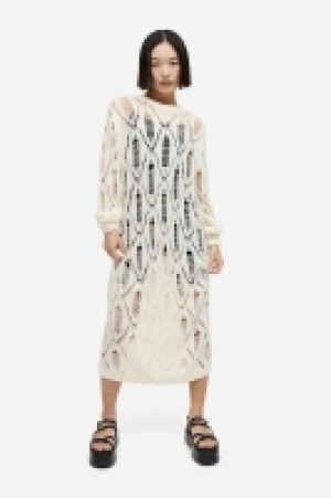 HM  Strickkleid im Leiterstich-Look