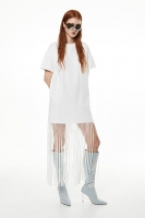 HM  T-Shirt-Kleid mit Fransenbesatz