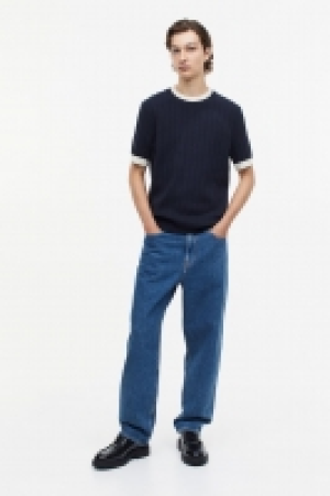 HM  T-Shirt in Rippstrick Regular Fit