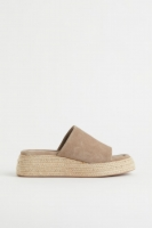 Espadrille-Pantoletten aus Veloursleder