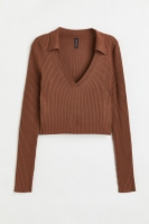 Geripptes Shirt mit Kragen CHF 12.95