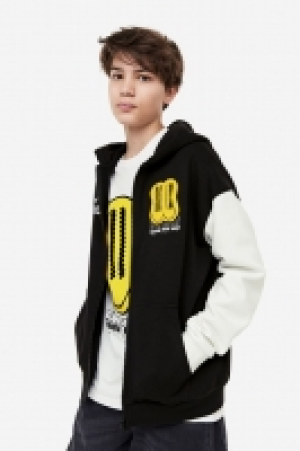 Hoodiejacke mit Motivdetails