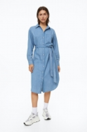 Blusenkleid aus Denim mit Bindegürtel