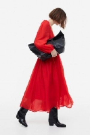 HM  Kleid mit V-Neck und Ballonärmeln