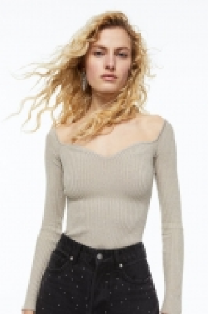 HM  Gerippter Glitzerpullover