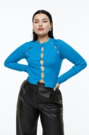 Geripptes Shirt mit Cut-outs