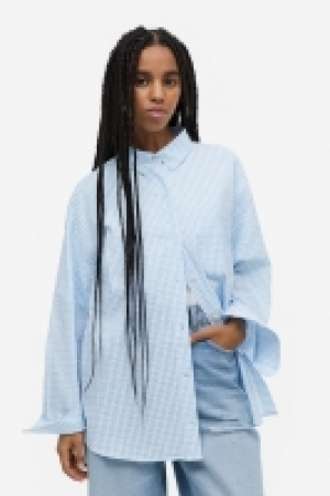 Oversized Bluse aus Seersucker