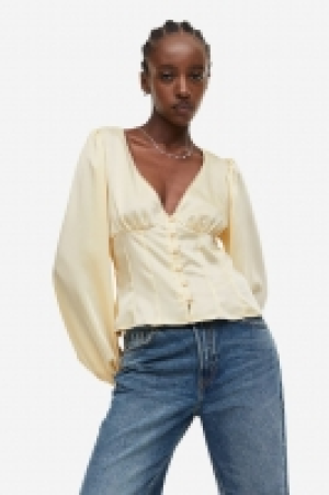 Satinbluse mit Ballonärmeln