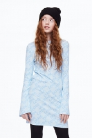 Jerseykleid mit Trompetenärmeln