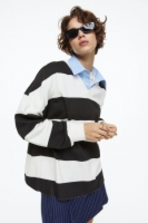 Oversized Sweatshirt mit V-Ausschnitt