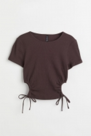 HM  Geripptes Cut-out-Shirt