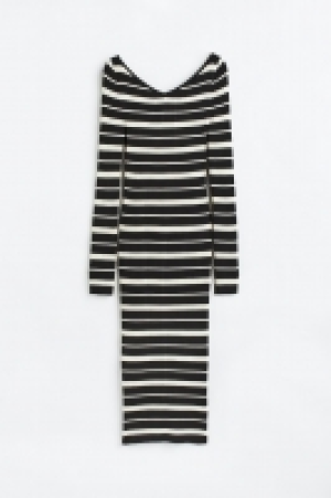 Geripptes Bodycon-Kleid
