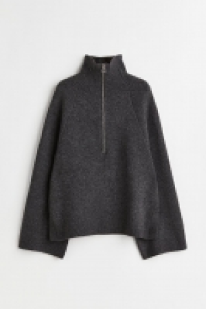 HM  Pullover aus Wollmix mit halbem Reissverschluss