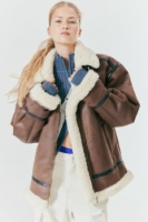 Oversized Jacke mit Teddyfleece