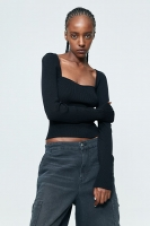 Shirt in Rippstrick mit Sweetheart-Ausschnitt CHF 12.95