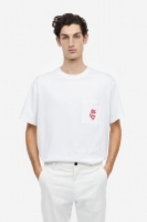 HM  T-Shirt mit Stickdetail Relaxed Fit