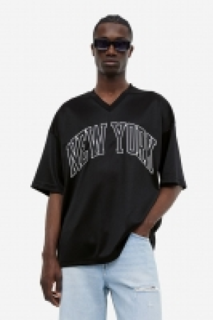 Oversized T-Shirt aus Mesh mit Print