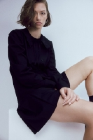 HM  Baumwollbluse mit Bubikragen