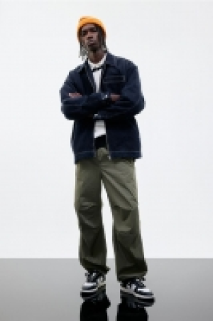 Wattierte Denimjacke in Relaxed Fit