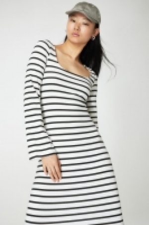 Geripptes Bodycon-Kleid