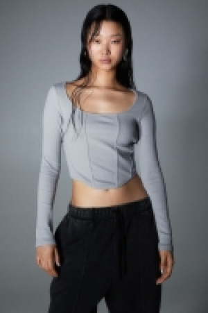 Geripptes Shirt im Korsagenlook CHF 14.95