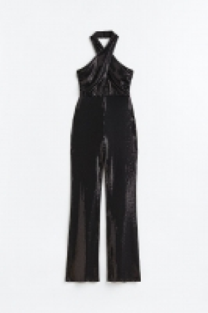 HM  Glitzernder Neckholder-Jumpsuit