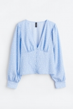 Crêpe-Bluse mit Knopfleiste
