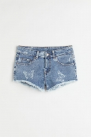 Low Waist Jeansshorts mit Prints
