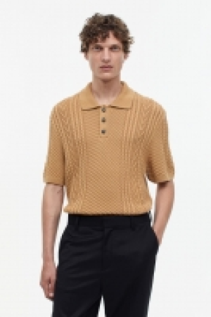 HM  Poloshirt in Zopfstrick Regular Fit