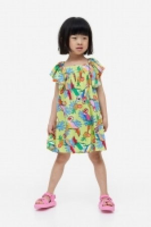 Gemustertes Kleid mit Butterfly-Ärmeln