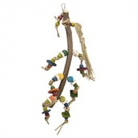 Qualipet  Trixie Holzspielzeug für Vögel mit Weidenbällen 56cm