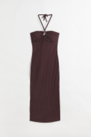 HM  Geripptes Neckholderkleid