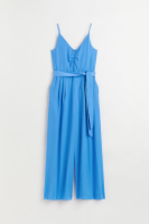 Jumpsuit aus Satin mit V-Ausschnitt
