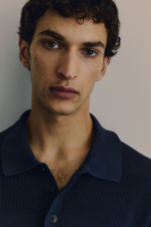 Geripptes Poloshirt in Regular Fit