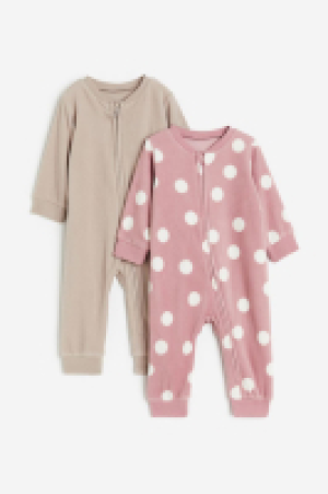 2er-Pack Fleece-Schlafanzüge mit Reissverschluss