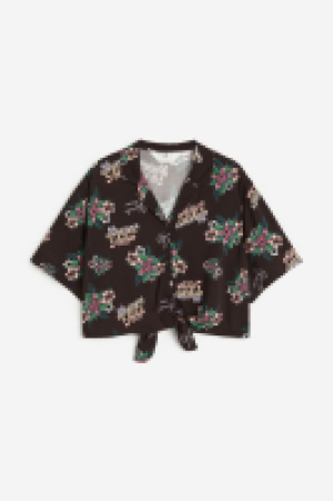 HM  Gemusterte Bluse mit Bindesaum