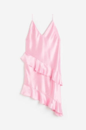 Slipkleid aus Satin mit Volants