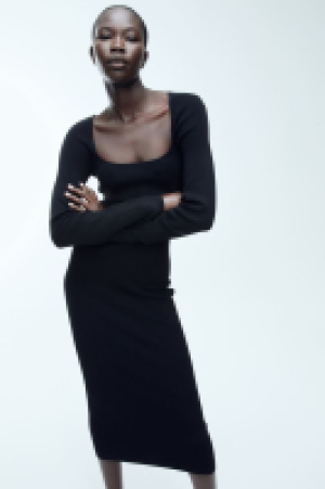 Bodycon-Kleid mit eckigem Ausschnitt