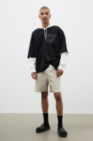 HM  Oversized T-Shirt aus Mesh mit Print