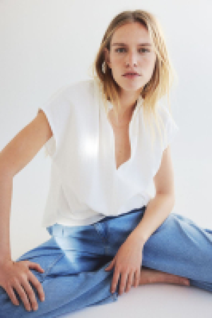 HM  Baumwollbluse mit Volants