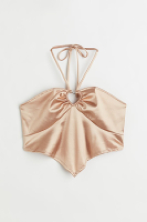 HM  Glänzendes Neckholder-Top