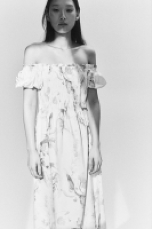 HM  Schulterfreies Popelinekleid