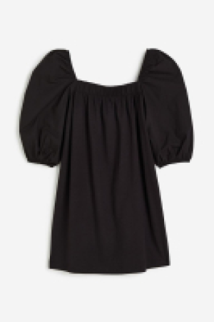 HM  Baumwollkleid mit Puffärmeln