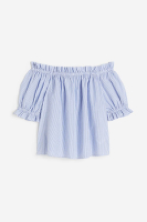 Schulterfreies Shirt mit Volantbesatz